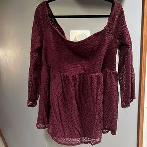 Torrid off the shoulder purple blouse